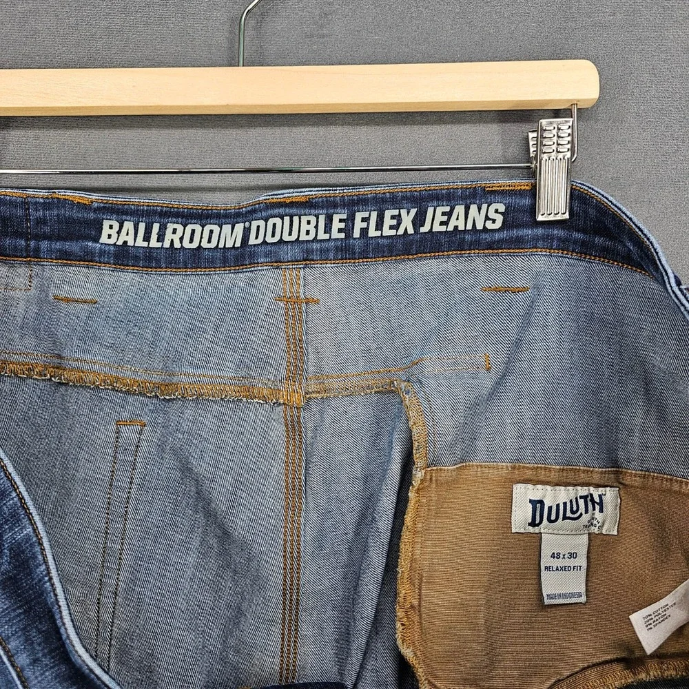 Duluth Trading Co Jeans Mens 48x30 Blue Relaxed Ballroom Double Flex 36336